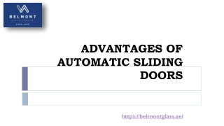 ADVANTAGES OF AUTOMATIC SLIDING DOORS
