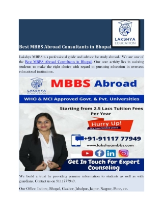 Overseas MBBS Consultant in Bhopal