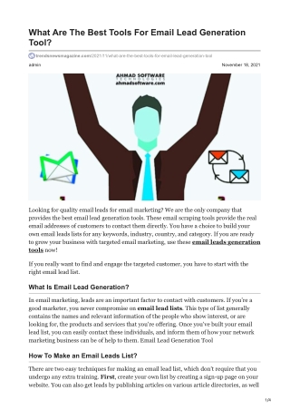 1What Are The Best Tools For Email Lead Generation Tool
