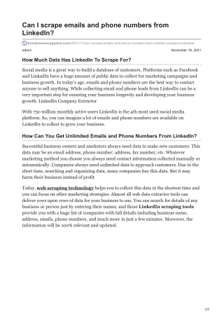 Can I scrape emails and phone numbers from LinkedIn