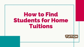 How to Find Students for Home Tuitions