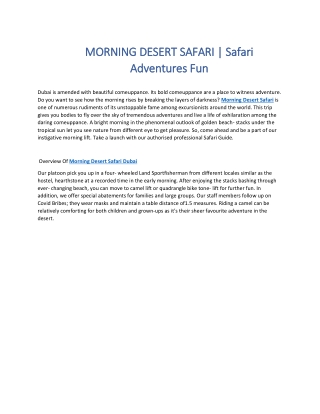 MORNING DESERT SAFARI