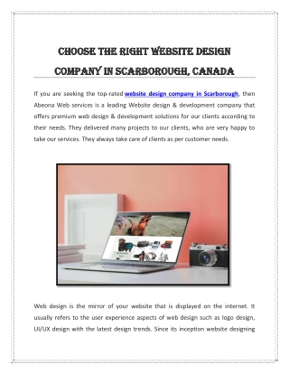 Choose the Right Website Design Company in Scarborough