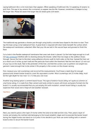 Installing Tile Floor In 5 Steps