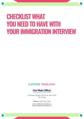 Checklist of what you need to have with you for your immigration interview