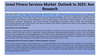 Israel Fitness Service Market Industry Analysis,  Analysis, Growth Rate