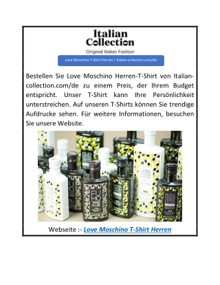 Love Moschino T-Shirt Herren Italian-collection.comde