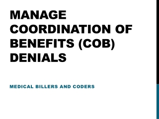 Manage Coordination of Benefits (COB) Denials