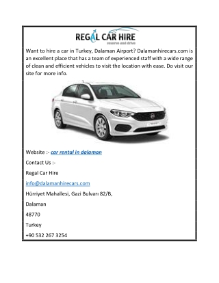 Car Rental in Dalaman  Dalamanhirecars.com