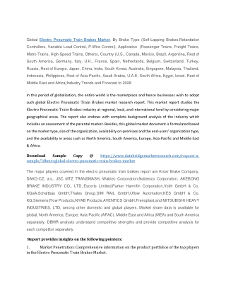 Electro Pneumatic Train Brakes Market