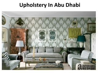 Upholstery In Abu Dhabi