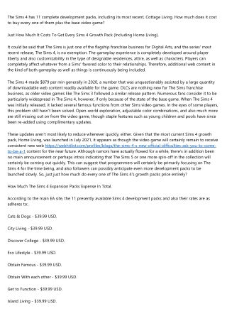 Just How Much All Sims 4 Growth Loads Cost (Consisting Of Home Living).