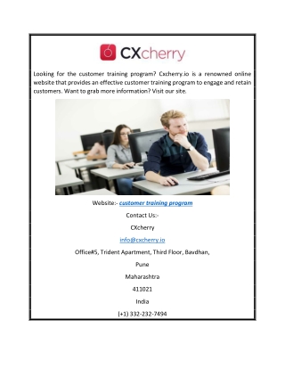 Customer Training Program | Cxcherry.io