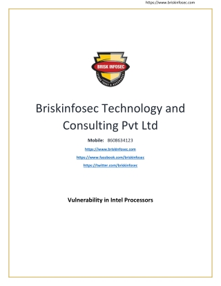 Vulnerability in Intel Processors