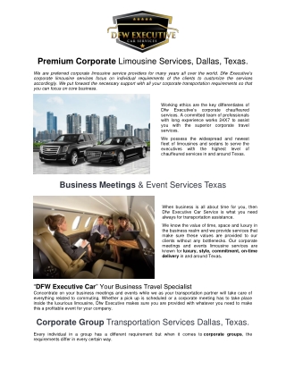 Premium Corporate Limousine Services