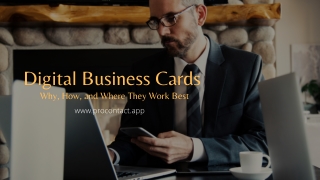 Digital Business Cards Why, How, and Where They Work Best