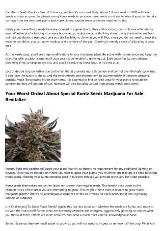 Just How To Generate Income Along With Powerful Runtz Seeds Weed Strain