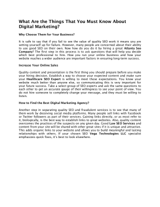 What Are the Things That You Must Know About Digital Marketing