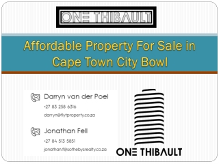 Affordable Property For Sale in Cape Town City Bowl