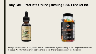 Buy CBD Products Online  Healing CBD Product Inc.