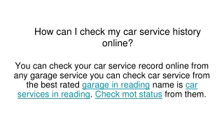 How can I check my car service history online_