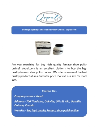 Buy High Quality Famaco Shoe Polish Online | Vopeli.com