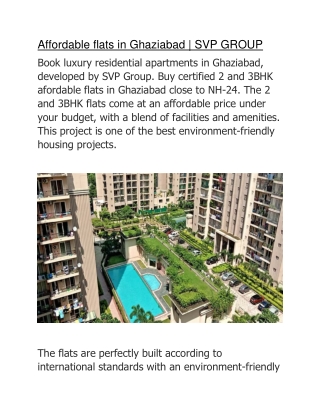 Affordable flats in Ghaziabad | SVP GROUP