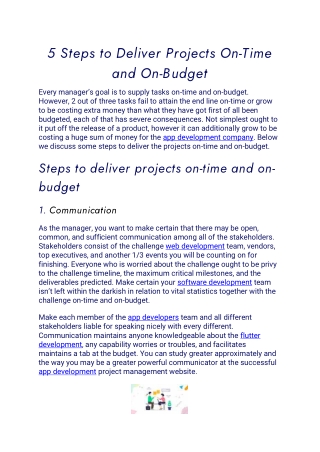 5 Steps to Deliver Projects On-Time and On-Budget