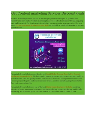 Get Content marketing Services Discount deals
