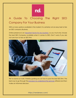 A Guide To Choosing The Right SEO Company For Your Business