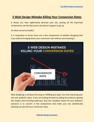 5 Web Design Mistake Killing Your Conversion Rates