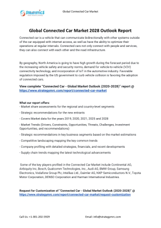 2021 Connected Car Market Global Analysis Report