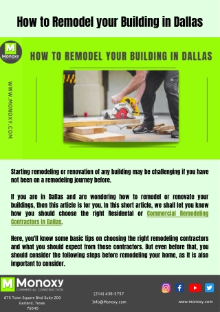 How to Remodel your Building in Dallas