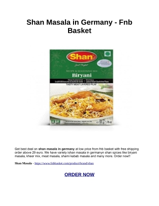 SHAN MASALA