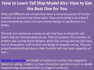 How to Learn Tall Ship Model Kits: How to Get the Best One for You