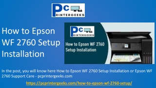 How to Epson WF 2760 Setup Installation