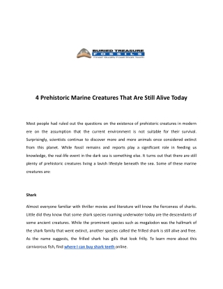 4 Prehistoric Marine Creatures That Are Still Alive Today pdf