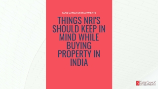 Things NRIs should keep in mind while buying property in India