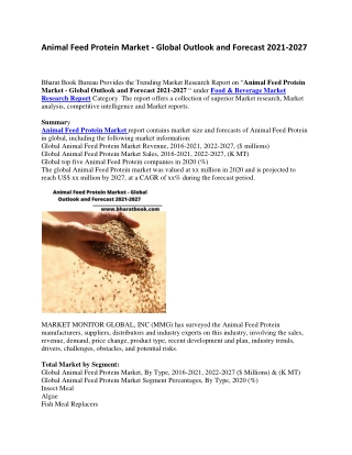 Animal Feed Protein Market - Global Outlook and Forecast 2021-2027-converted