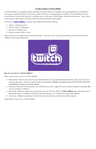 Twitch Affiliate