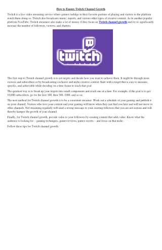 Blog Twitch Followers Twitch channel growth