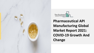 Pharmaceutical API Manufacturing Market Analysis, Segmentation And Outlook 2030