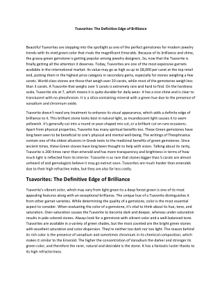 Tsavorites The Definitive Edge of Brilliance