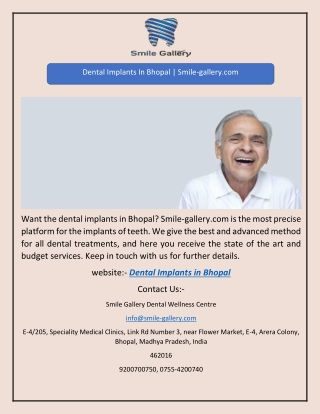 Dental Implants In Bhopal | Smile-gallery.com