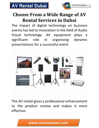 Choose From a Wide Range of AV Rental Services in Dubai