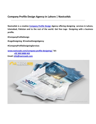 Company Profile Design Agency in Lahore | NavicoAds