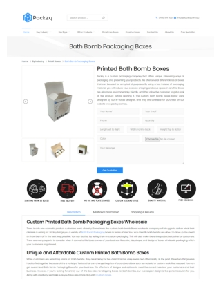 Custom Printed Bathbomb Boxes