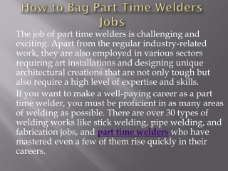 part time welders