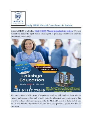 Best Consultancy for MBBS Abroad in Indore