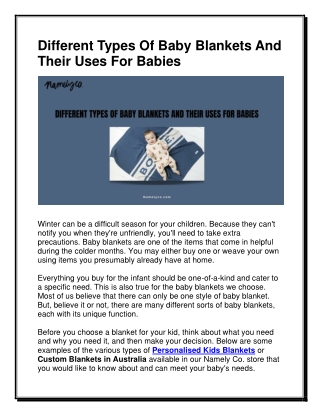 Different Types Of Baby Blankets And Their Uses For Babies-converted